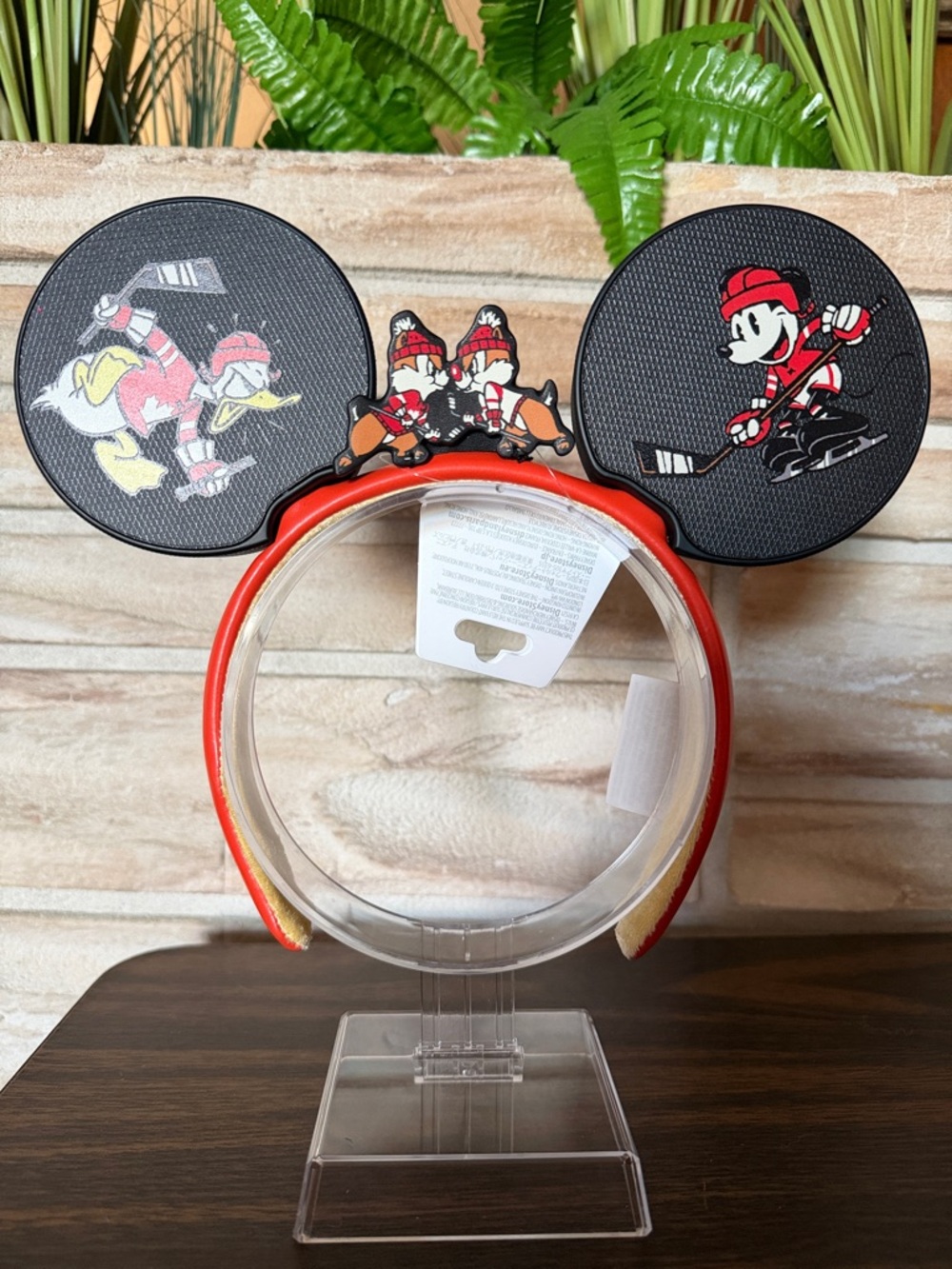 Disney Canada Red & Black Hockey Mickey Ear Headband